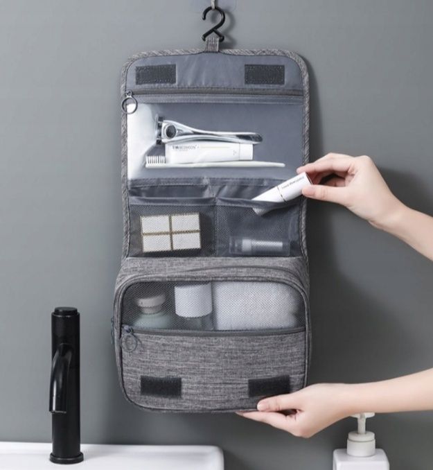 Kosmetyczka podróżna męska pojemna funkcjonalna wisząca