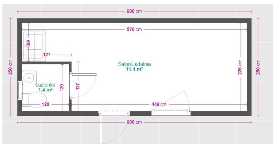 Kontener socjalny dla pracowników z WC i aneksem, szatnia NOWY