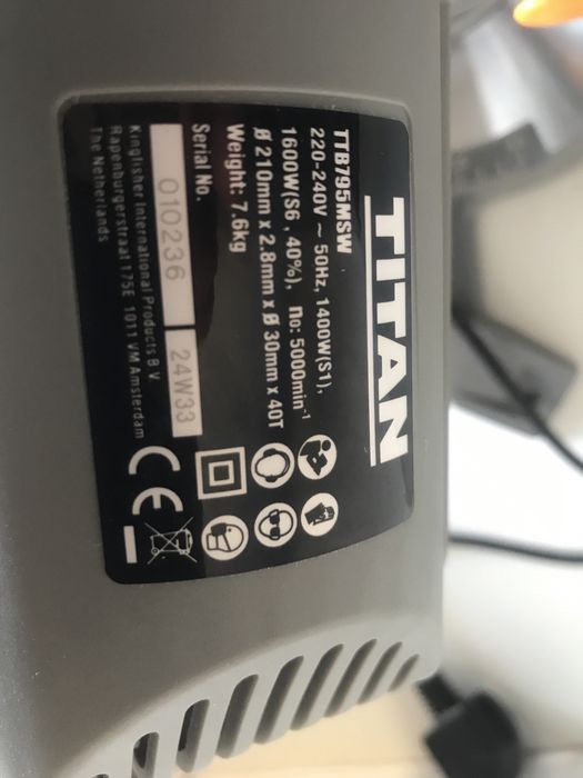 Торцовка пила Titan TTB795MSW 210 мм з Англії