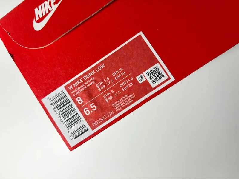 Nike Dunk Low "Rose Whisper" Novas (Tamanho 39)