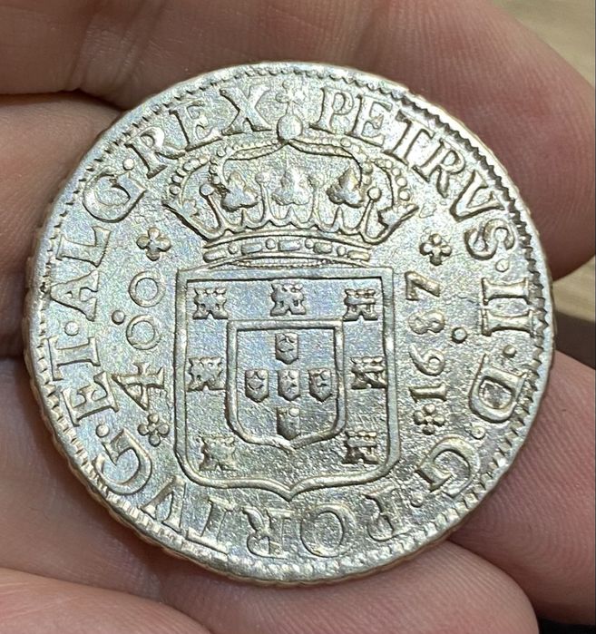 Moeda 444 - Cruz. 400 Reis D PEDRO II - 1687