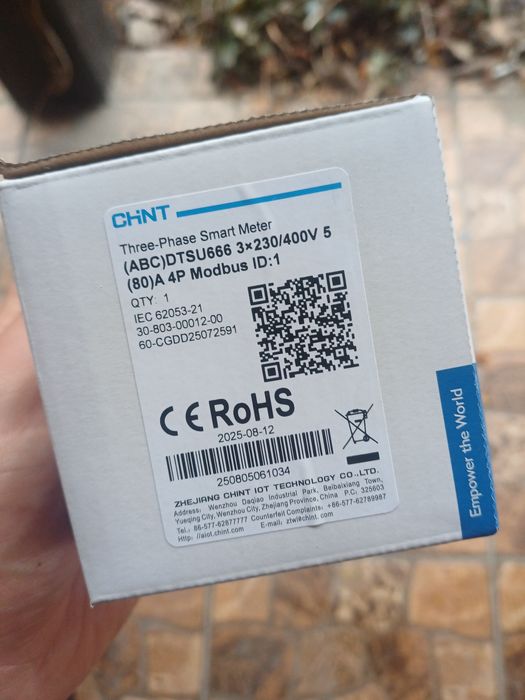 Лічильник(мітер) CHINT DTSU666 (ABC) 3×230/400V 5(80)A 4P Modbus (ID:1