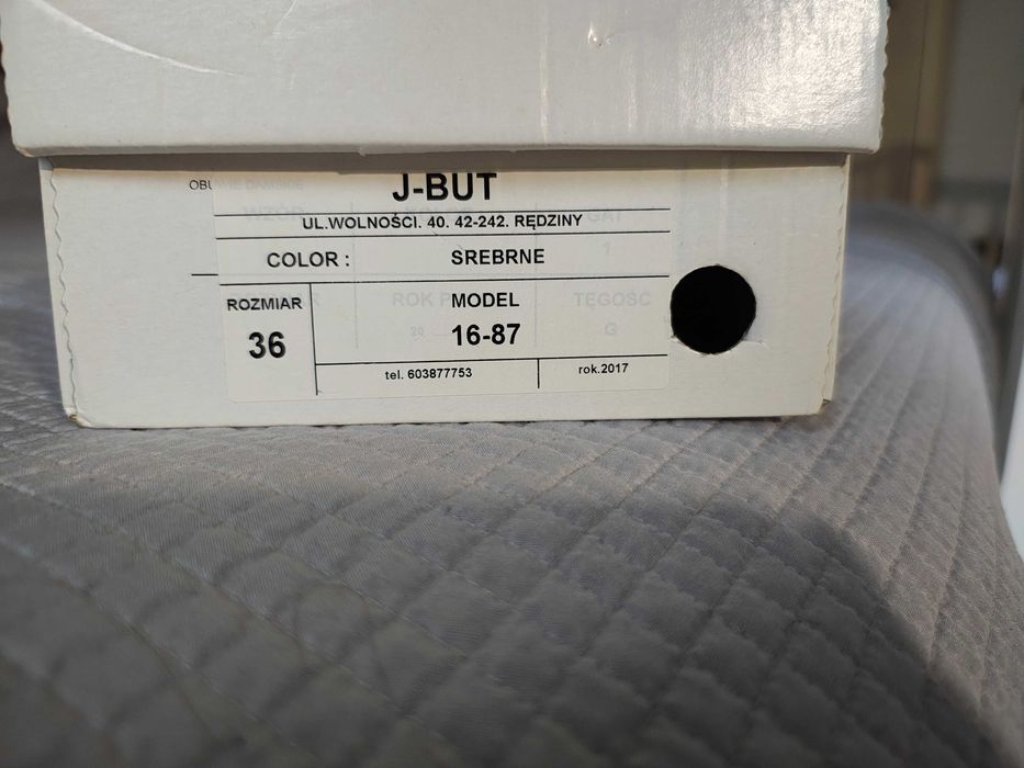 Srebrne sandały obcas 36 J-BUT