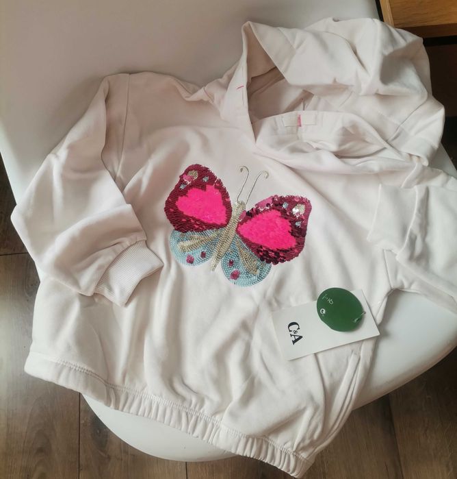 C&A Nowa bluza 116, 122, 128, 134 bluza C&A  cekiny moty