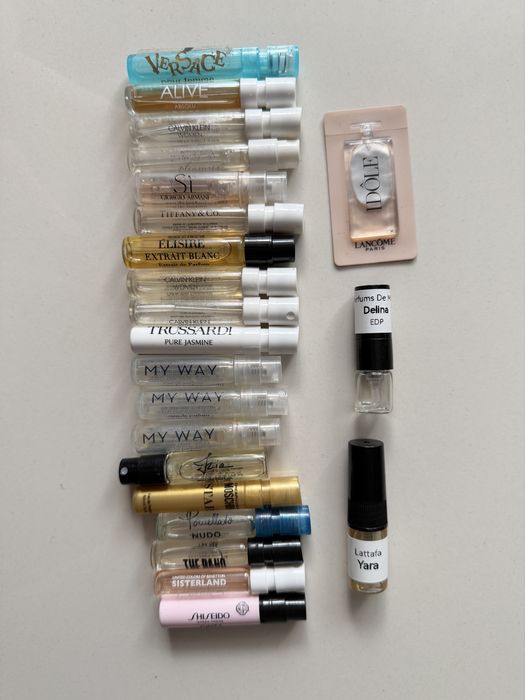 Zestaw próbek testery perfum Delina Latafa Versace CK Idole