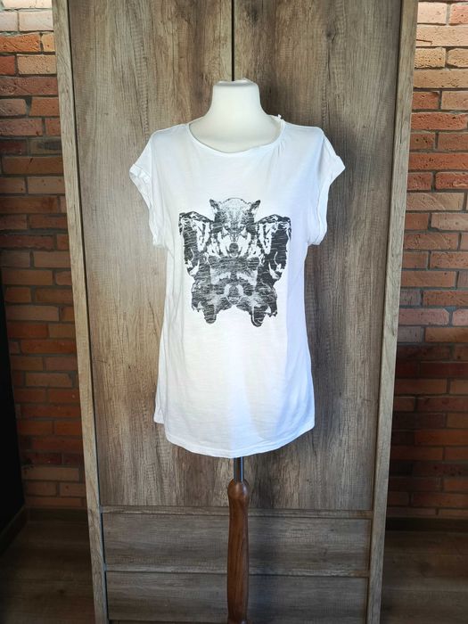 T-shirt Coster Copenhagen biały z nadrukiem 100% bawełna L basic