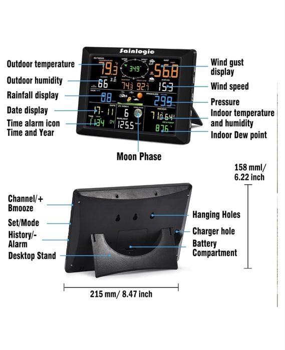 Цифрова Метеостанція Wi-fi Sainlogic FT0310