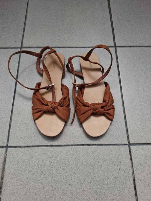 Letnie sandały brązowe damskie, roz 38,5, Forever 21