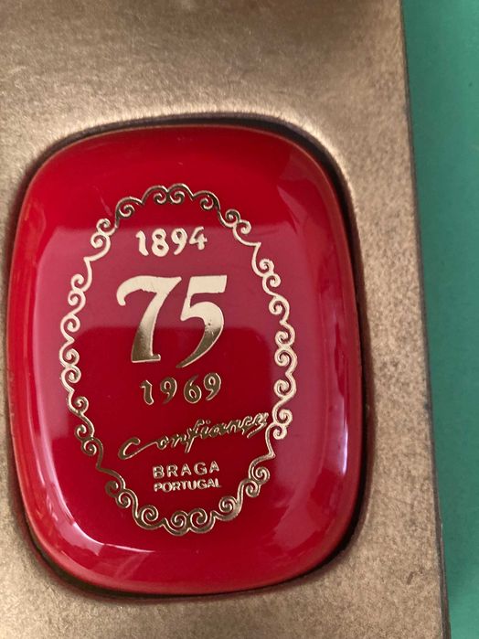 Caixa Frasco Perfume e Sabonete 75 Anos Da Confiança Anos 60 Ach Brito