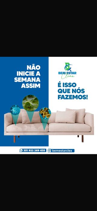 Higienizaçao lavagem a seco sofas colchoes cadeiras avpartir de 25,00