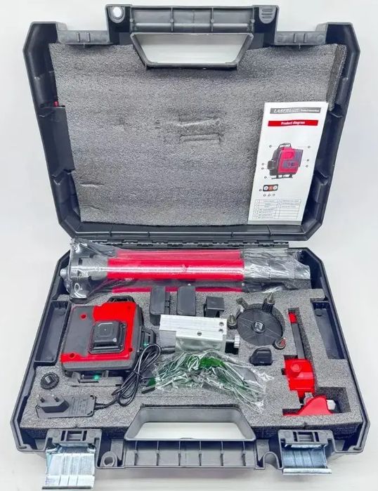 Лазерный уровень Лазерний рівень 16 ліній 4d зі штативом в кейсе