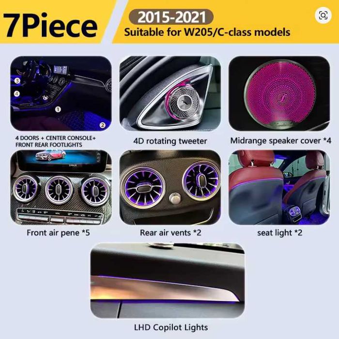 Kit 64-cores Luz Ambiente para Mercedes Classe-C