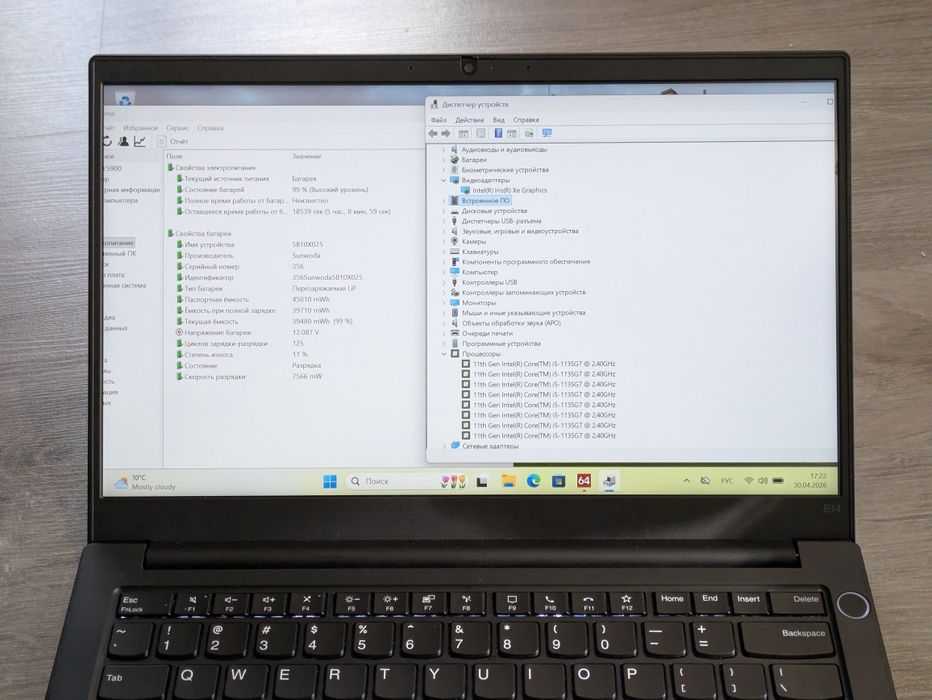 Ноутбук Lenovo e14 gen 2 i5 1135g7 iris xe graphics 2gb 16/512 ssd 14 Full hd ips