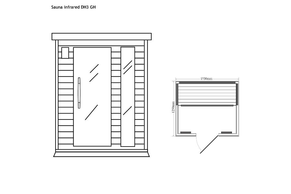 Sauna Infrared Bergen promienniki kwarcowe 3 os. spa sauny podczerwień
