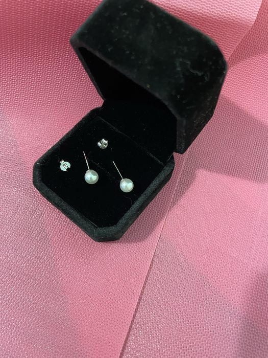 Срібні сережки, сережки з перлами