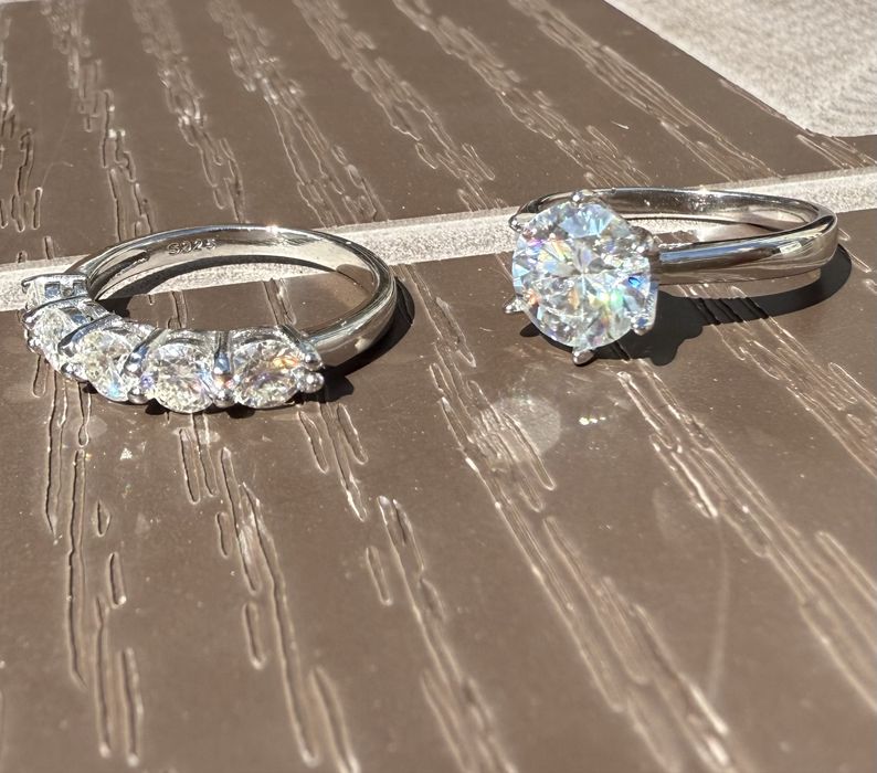 1 ct 6,5 мм 16 17 размер кольцо с бриллиантом муассанитом серебрянное