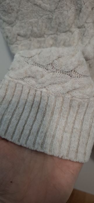 Dłuższy beżowy sweter H&m r.m 170 cm