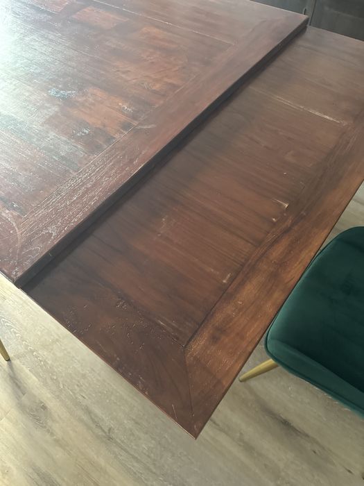 Mesa de jantar 120*120 / 120 * 220 cm em madeira maciça