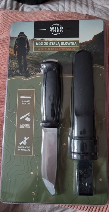 WILD TREK Nóż w stylu skandynawskim outdoorowy survivalowy z pochwą