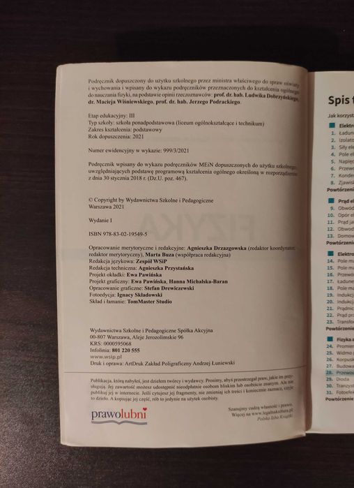 Podręcznik do fizyki 3 poziom podstawowy WSIP