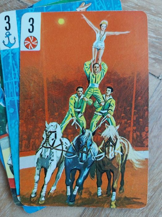 cartas de jogar: circo e palhaços, da década de 1970