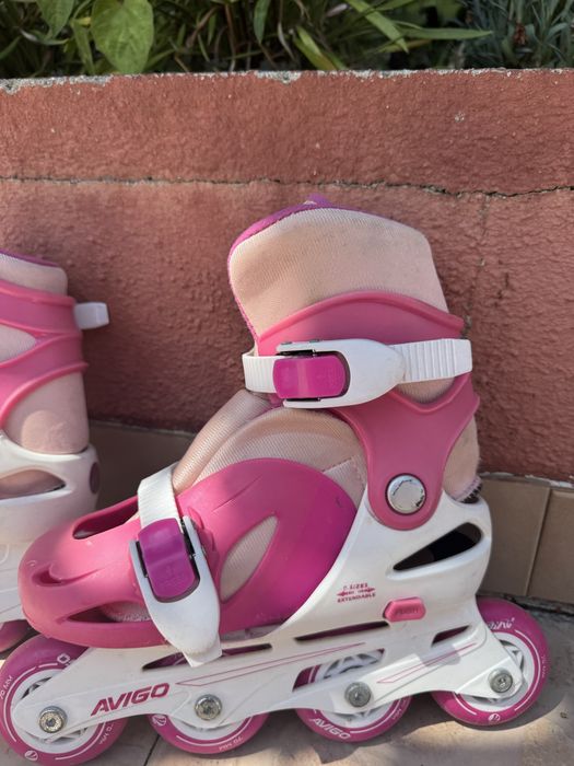 Patins de linha rosa e branco 31-35