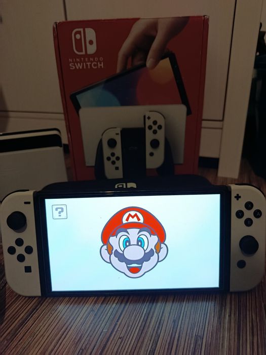Nintendo Switch Oled biały, minecraft, jak nowy