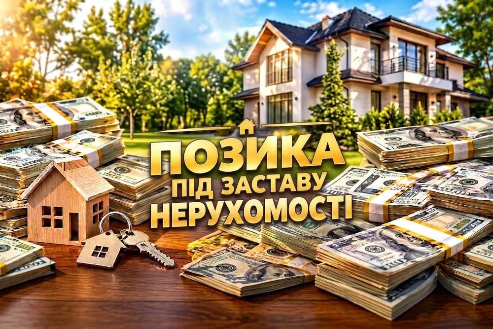 Кредит під заставу нерухомості,гроші під заставу, приватна позика