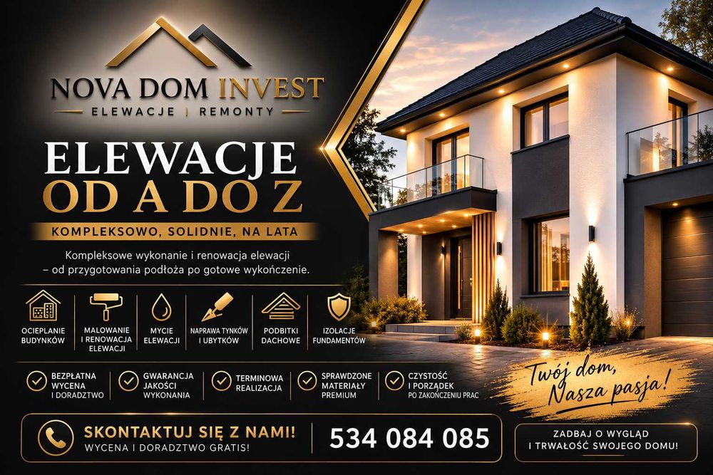 Malowanie elewacji i ocieplanie domów-jakość którą widać latami