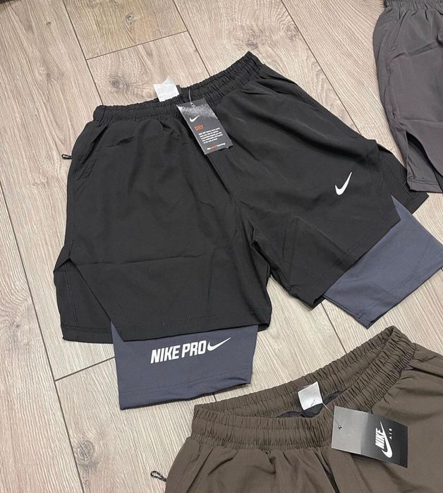 Чоловічі спортивні шорти 2в1 Nike Pro,компресійні шорти,термо Under