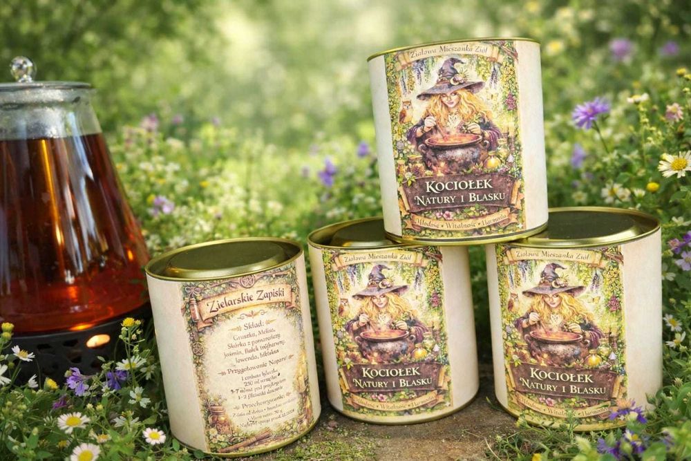 Herbata ziołowa piękna puszka