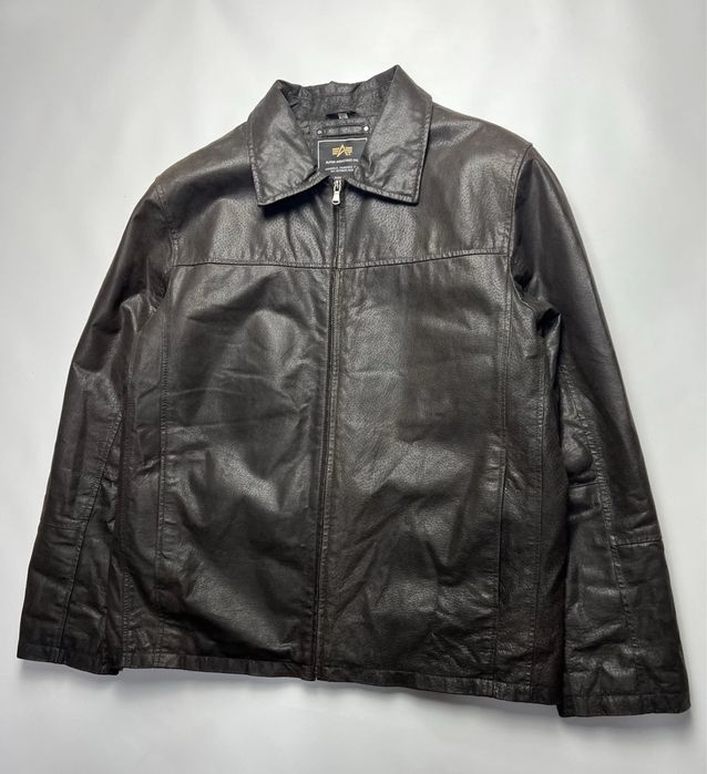 •Alpha Industries• Кожана куртка Leather jacket вінтаж vintage 90ті рокі