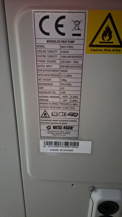 Pompa ciepła Metal-Fach