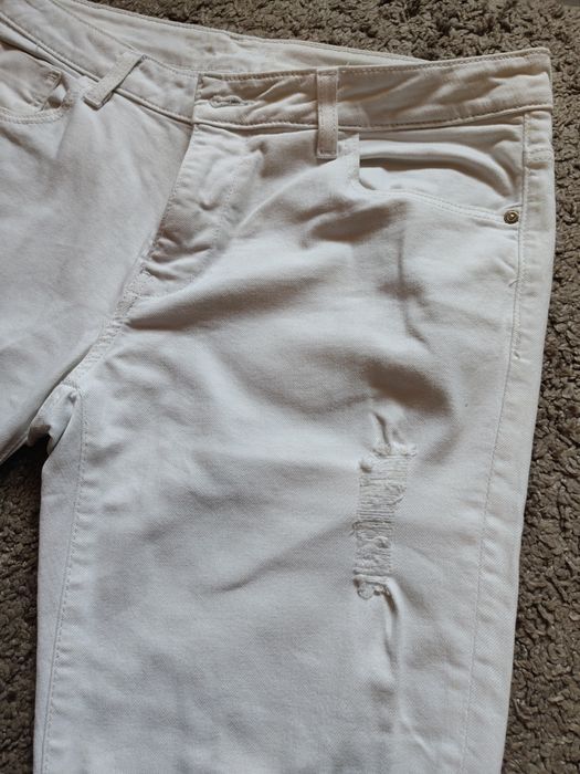 Spodnie dżinsowe białe Zara BASIC roz 40