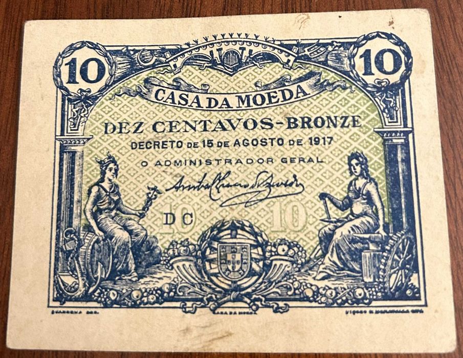 Nota 10 centavos - Bronze - Casa da Moeda
