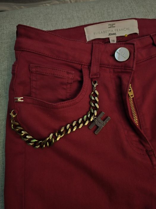 Spodnie, jeansy, skinny wyższy stan, Elisabetta Franchi rozmiar 26