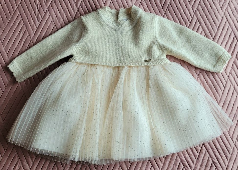 Elegancka sukienka dla dziewczynki r.60 Mayoral na chrzest/imprezę