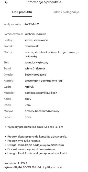 Maselniczka ceramiczna