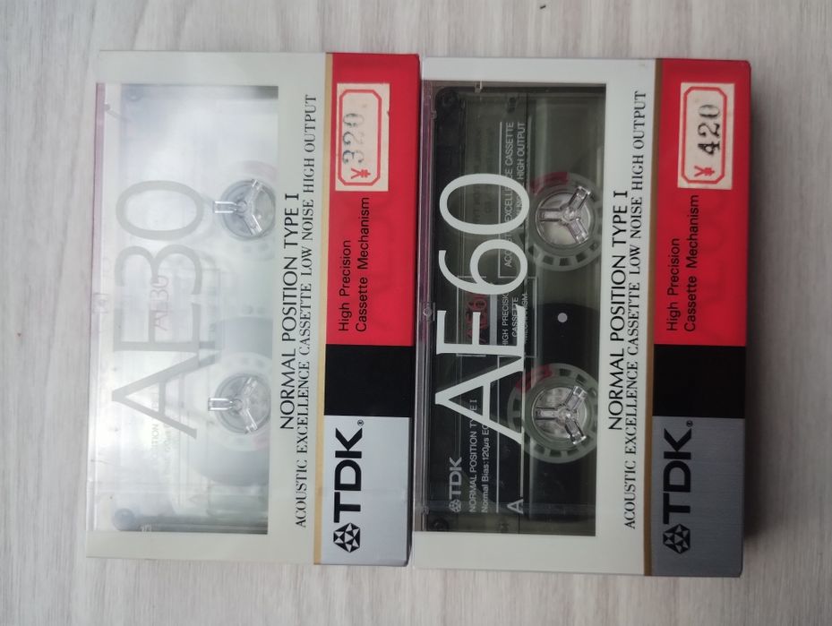 Вінтажні аудіокасети TDK AE 30 та AE 60 (Японія, JDM), Нові / Запечатані (Пара)