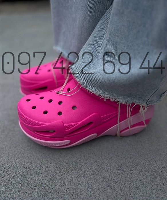 Жіночі сабо на платформі Crocs Bubble Crush Clog крокси Новинка літа