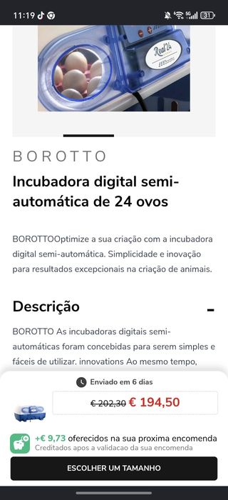 Incubadora praticamente nova