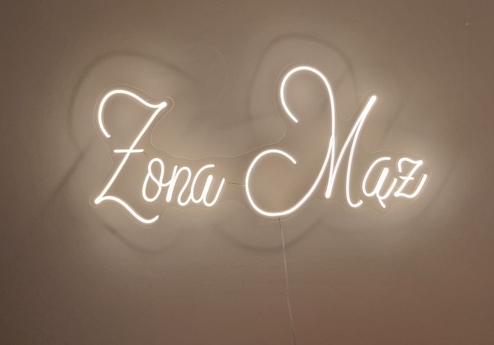 Napis led Żona Mąż z sercem ledon neon ślub wesele