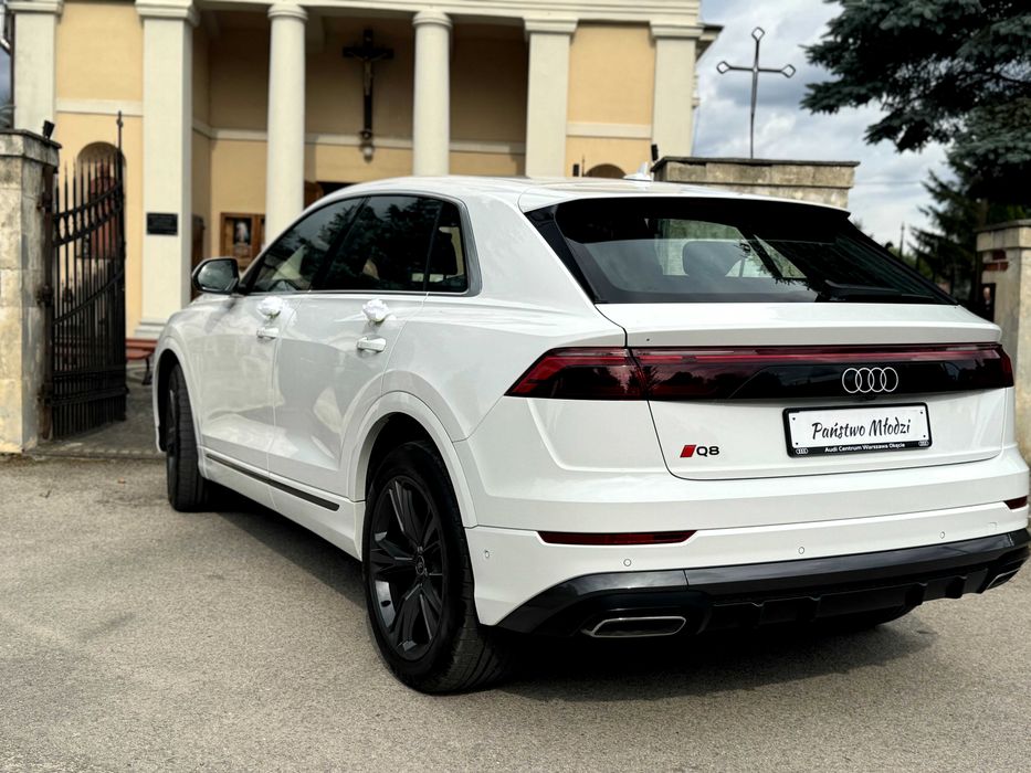 Samochód, Auto do ślubu, Lift BIAŁE AUDI Q8 - 2024, auto na wesele