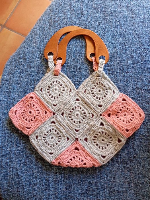 Sacola em Crochet forrada