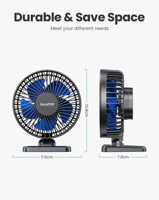 Wentylator biurkowy Gaiatop na USB, mały, ale mocny,