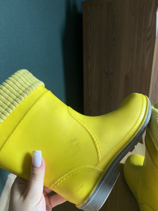 Резинові жовті чоботи з утеплювачем 30-30,5-31 р. Alisa Line