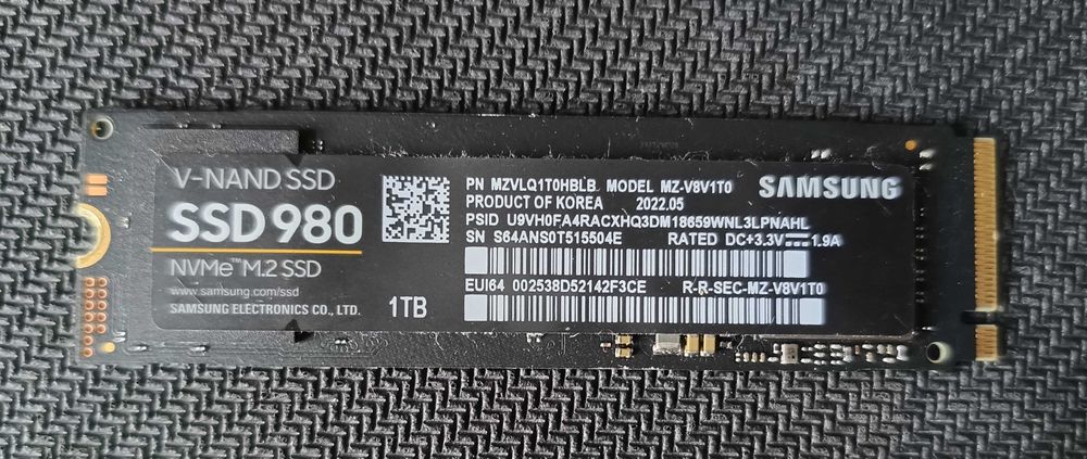 SSD Samsung m.2 NVMe 1Tb 980 (MZ-V8V1T0)