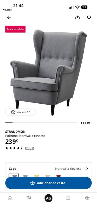 Poltrona cinza escuro
