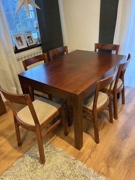 Stół dębowy + 6 krzesel