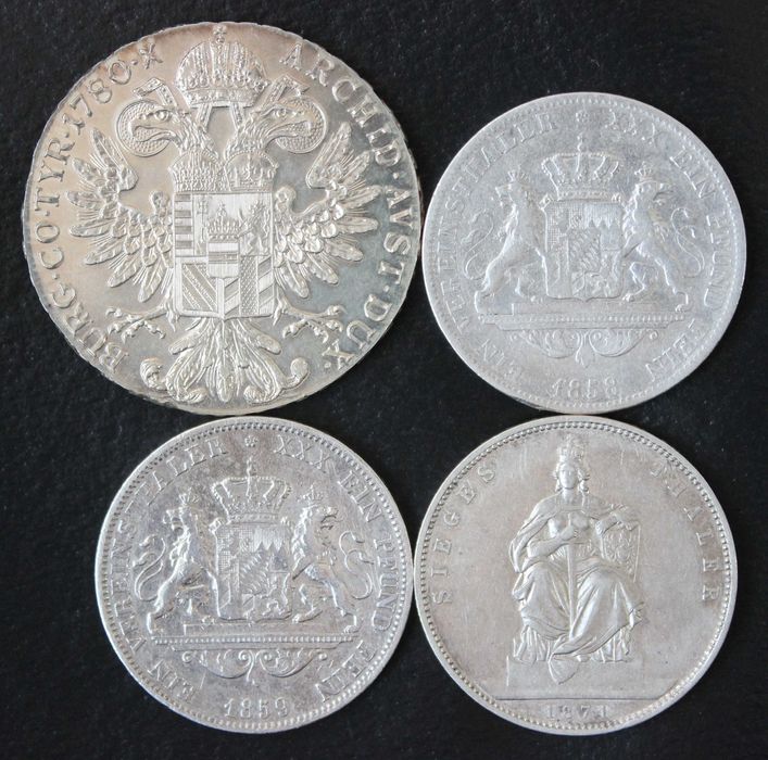 монета 1 талер 1780,1858,1859,1871 года